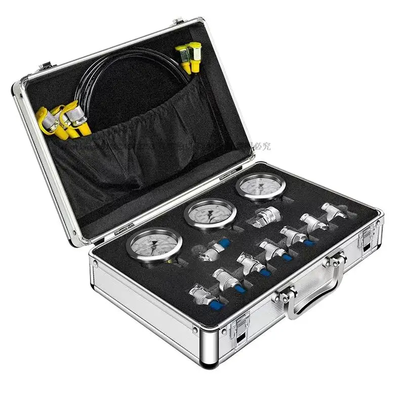 Portable inspection and maintenance hydraulic excavator pressure gauge box oil pump test table hydraulic tee joint