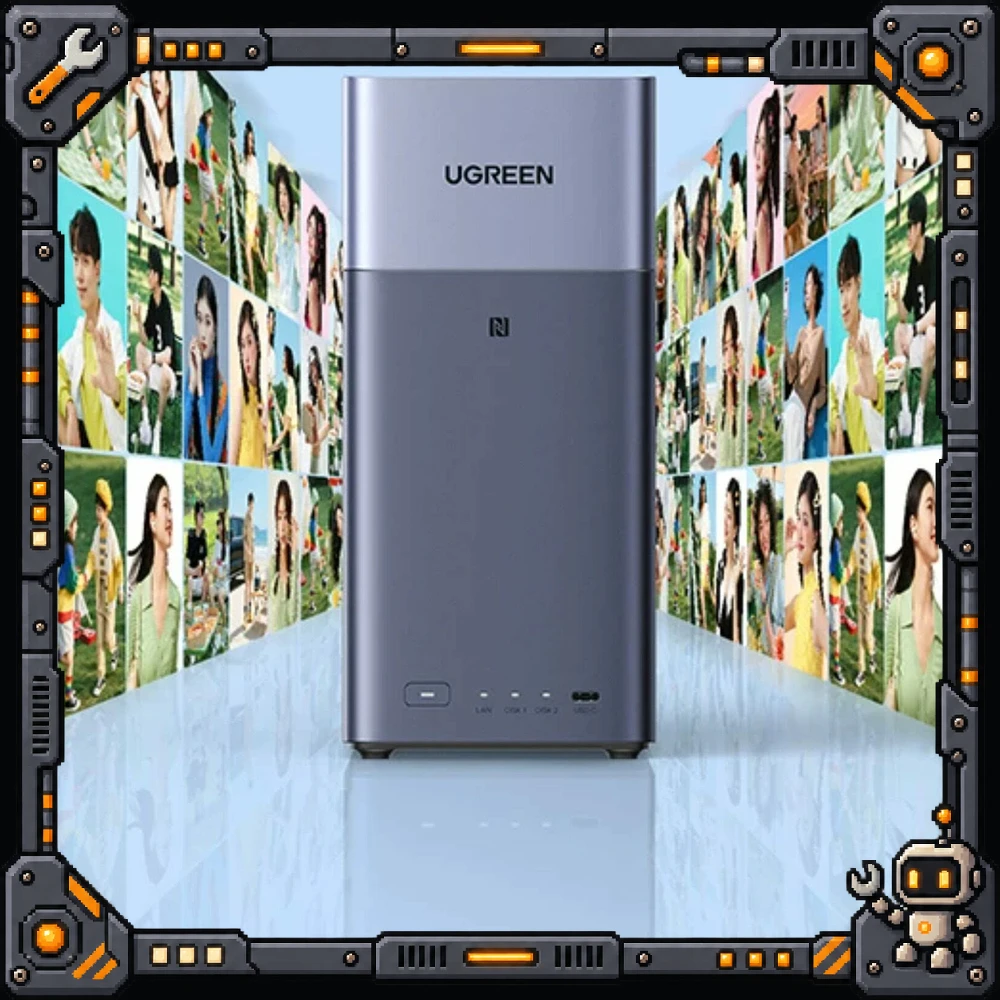 UGREEN 95678 NAS DH2300 2 Bay Diskless Network Storage RK3576 8GB LPDDR5 1GbE RAID 0 1 for 2.5 and 3.5 Inch SATA Drives