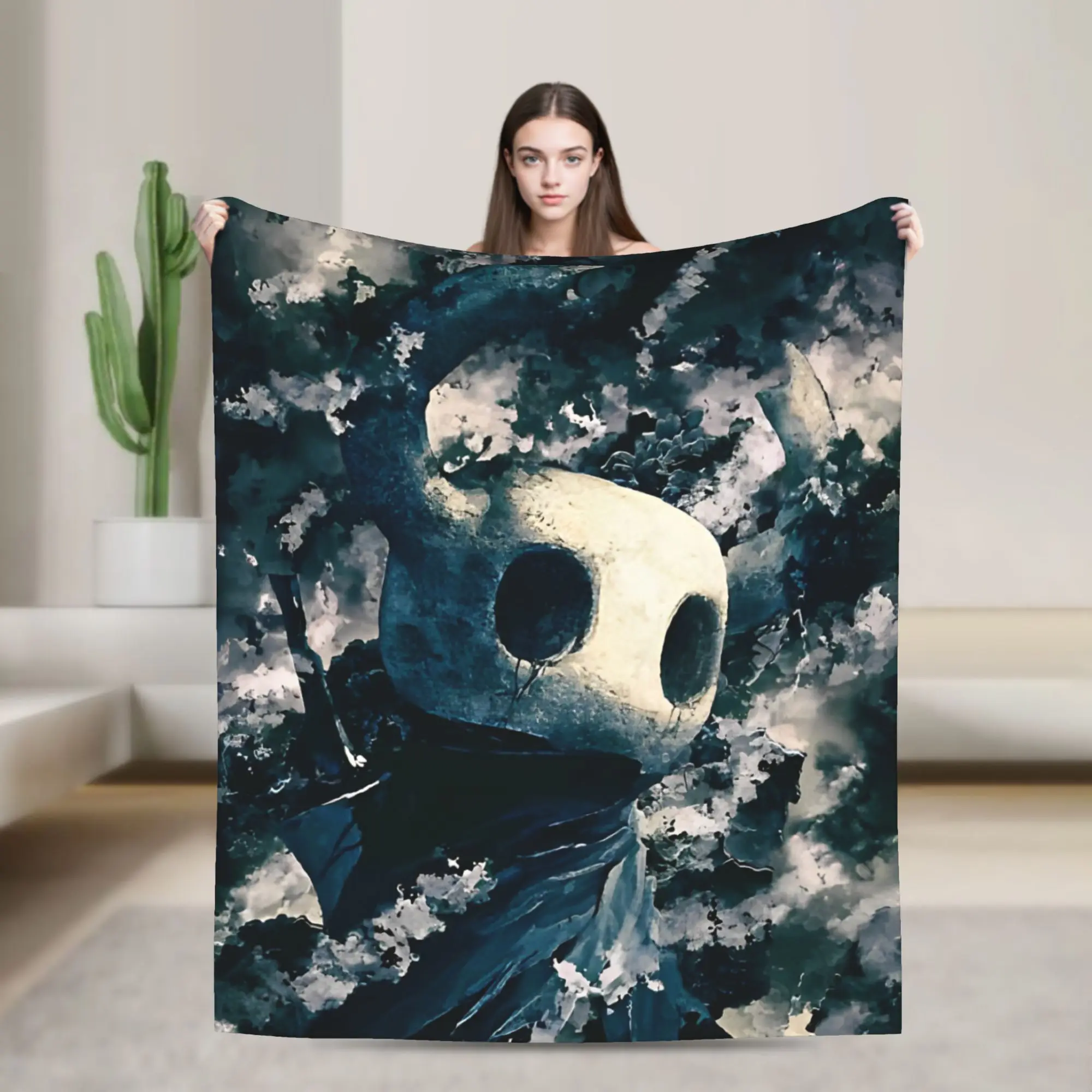 Hollows Knights Ghost Blanket Coral Fleece Plush All Season Multifunction Super Warm Throw Blankets for Bedding Car Rug Piece