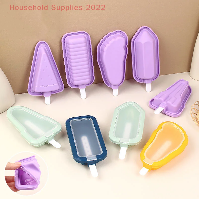 

5pcs Ice Cream Molds DIY Chocolate Dessert Popsicle Mould Silicone Ice Cream Making Tools Convenient Demoulding