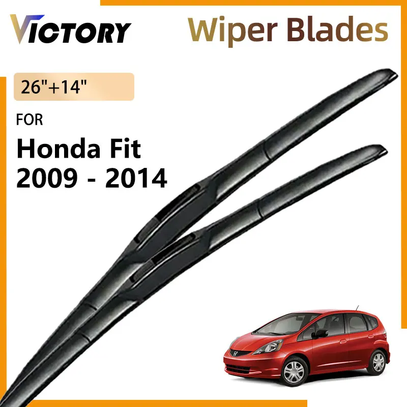 For Honda Fit Jazz 2009 - 2014 2013 2012 2011 2010 RS GE6 GE8 Car Front Wiper Blades Windshield Windscreen Window Brushes Parts