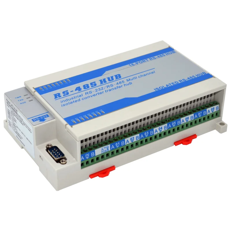 16CH Lightning Protection Isolated Bus Splitter Hub16-port RS485 Sharer Distributor Splitter