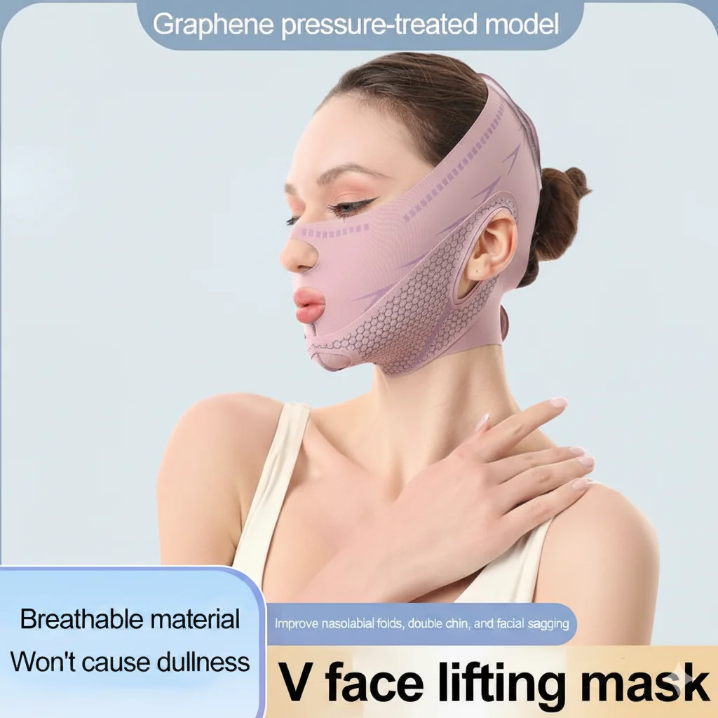 V المشكل الوجه التخسيس ضمادة رفع تشديد تقليل الذقن المزدوجة التخسيس المضادة للتجاعيد مكافحة ترهل حزام شد الوجه حزام #1