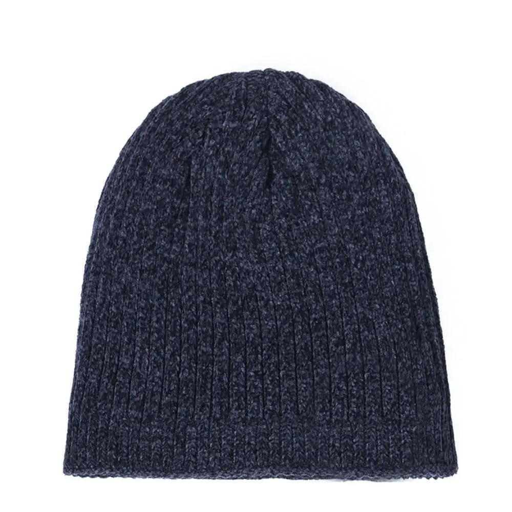 Soft Men\'s Winter Knit Hats New Comfortable Outdoor Riding Beanies Cap Keep Warm Stretch Cuff Knitted Cap