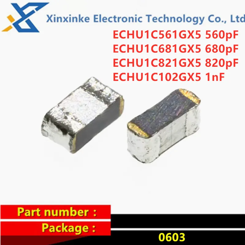 

20PCS Thin Film Capacitor 2% 0603 ECHU1C561GX5 ECHU1C681/821GX5 ECHU1C102GX5 560pF 680pF 820pF 1nF PPS CBB Polyester Capacitance