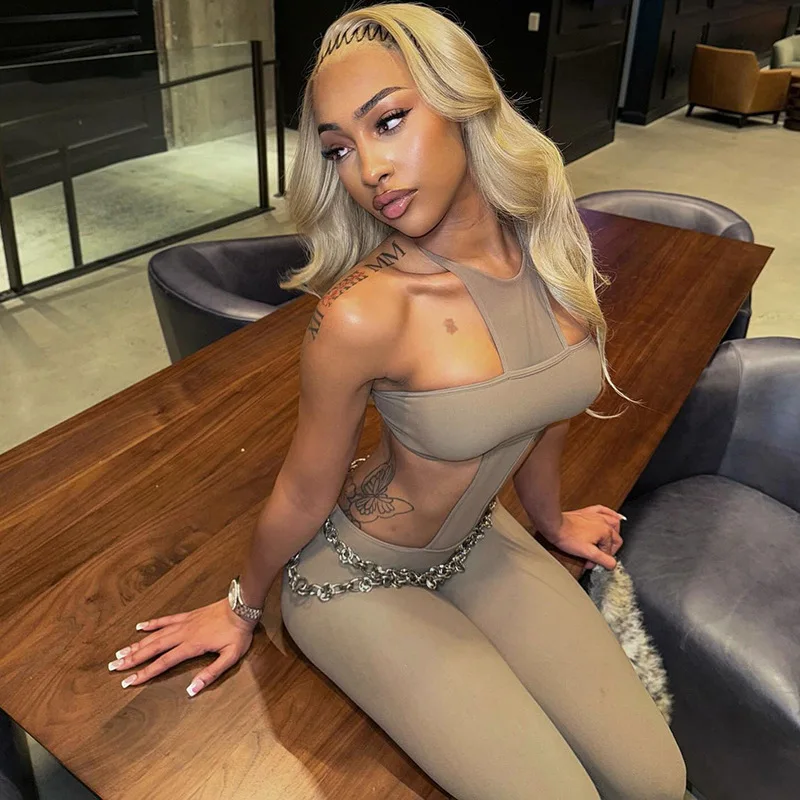 

Женские комбинезоны с перекрестным вырезом на шее, уникальные сексуальные кокетливые бандажные эластичные комбинезоны с открытой спиной, женские цельные комбинезоны для полуночного танца