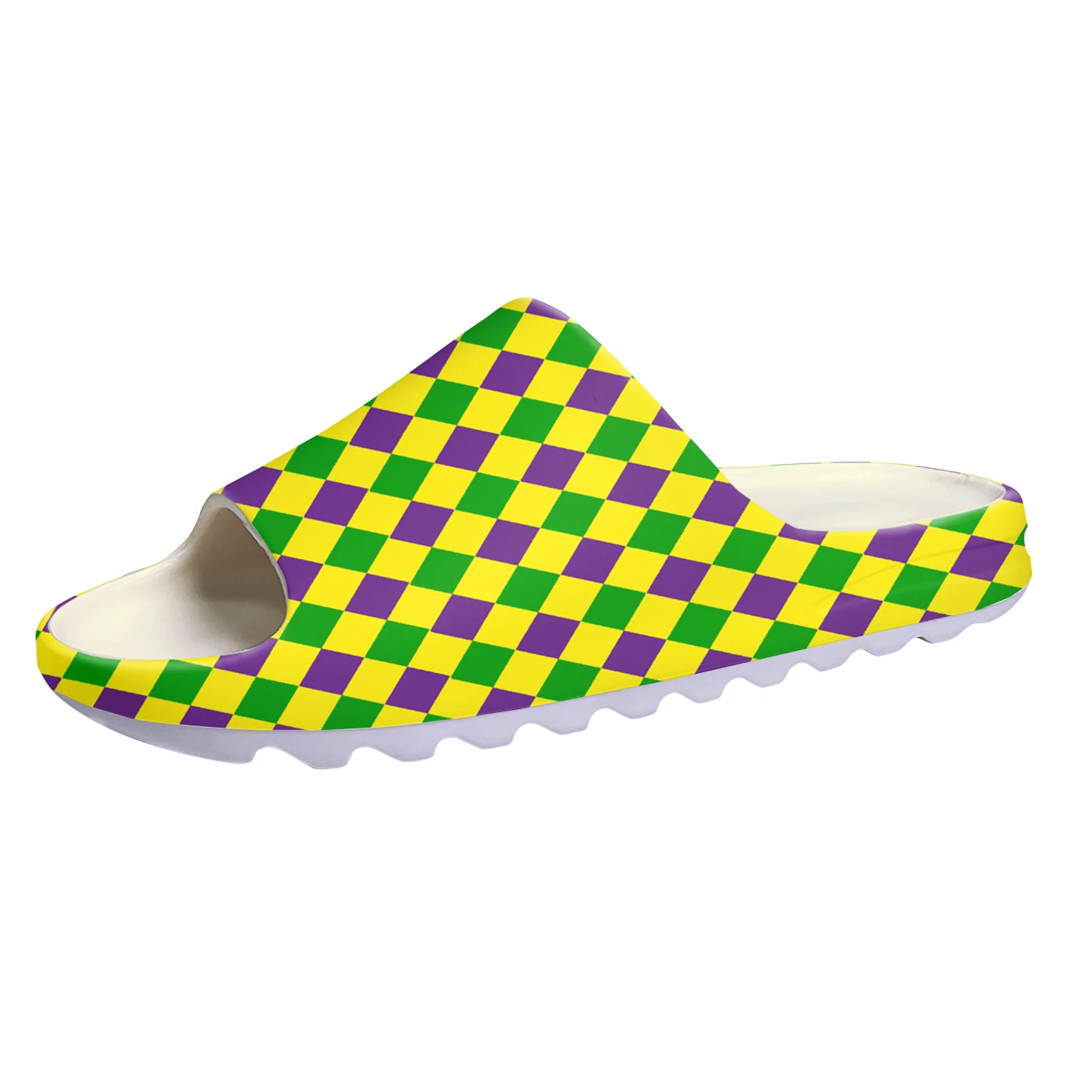 

Mardi Gras Stripe Soft Sole Sllipers Home Clogs Customized Water Shoes Mens Womens Teenager Stepping on Shit Beach Sandals