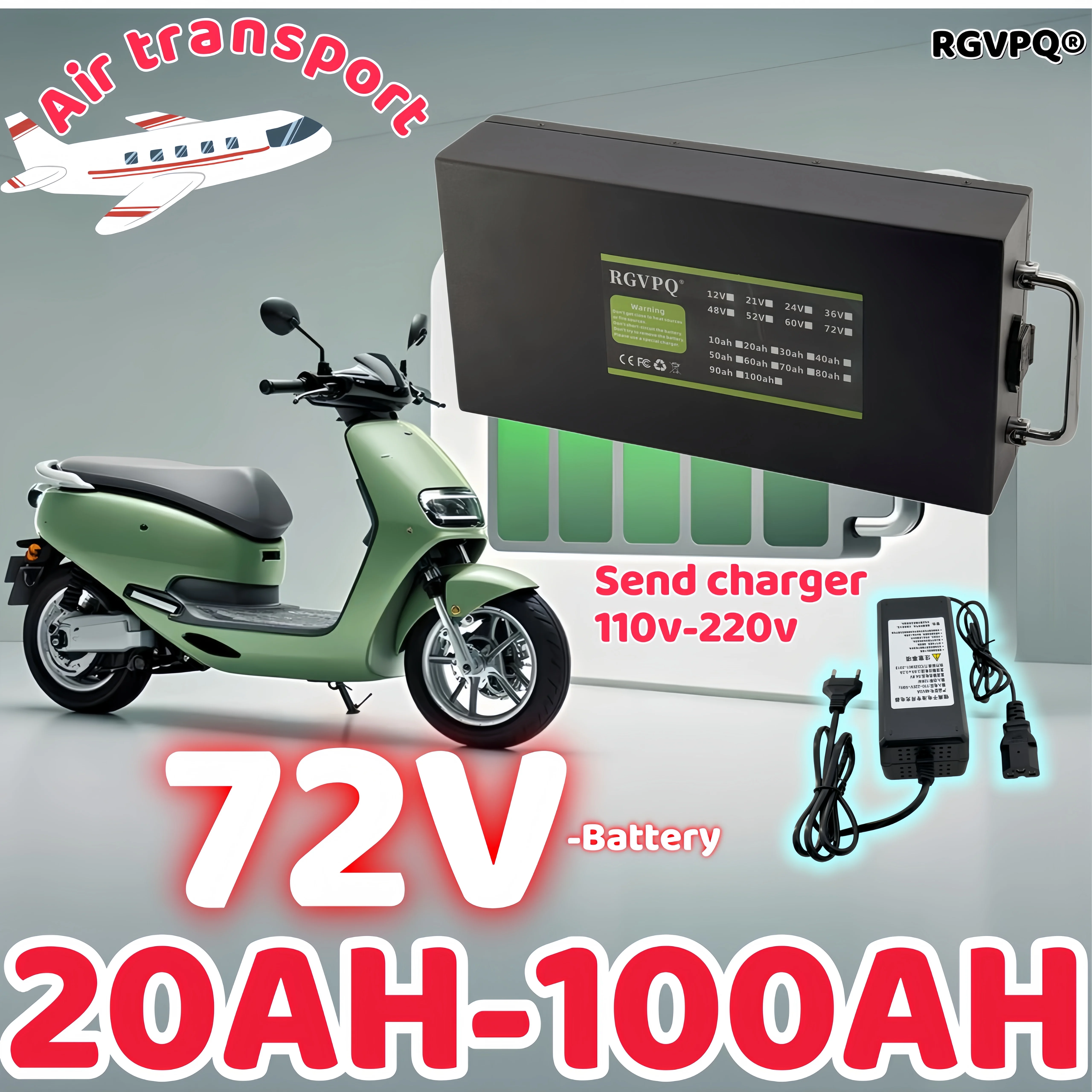 

Air freight, 24-hour delivery, 72V 20Ah-100AH3000W Harley two wheel foldable Citycoco electric scooter lithium battery