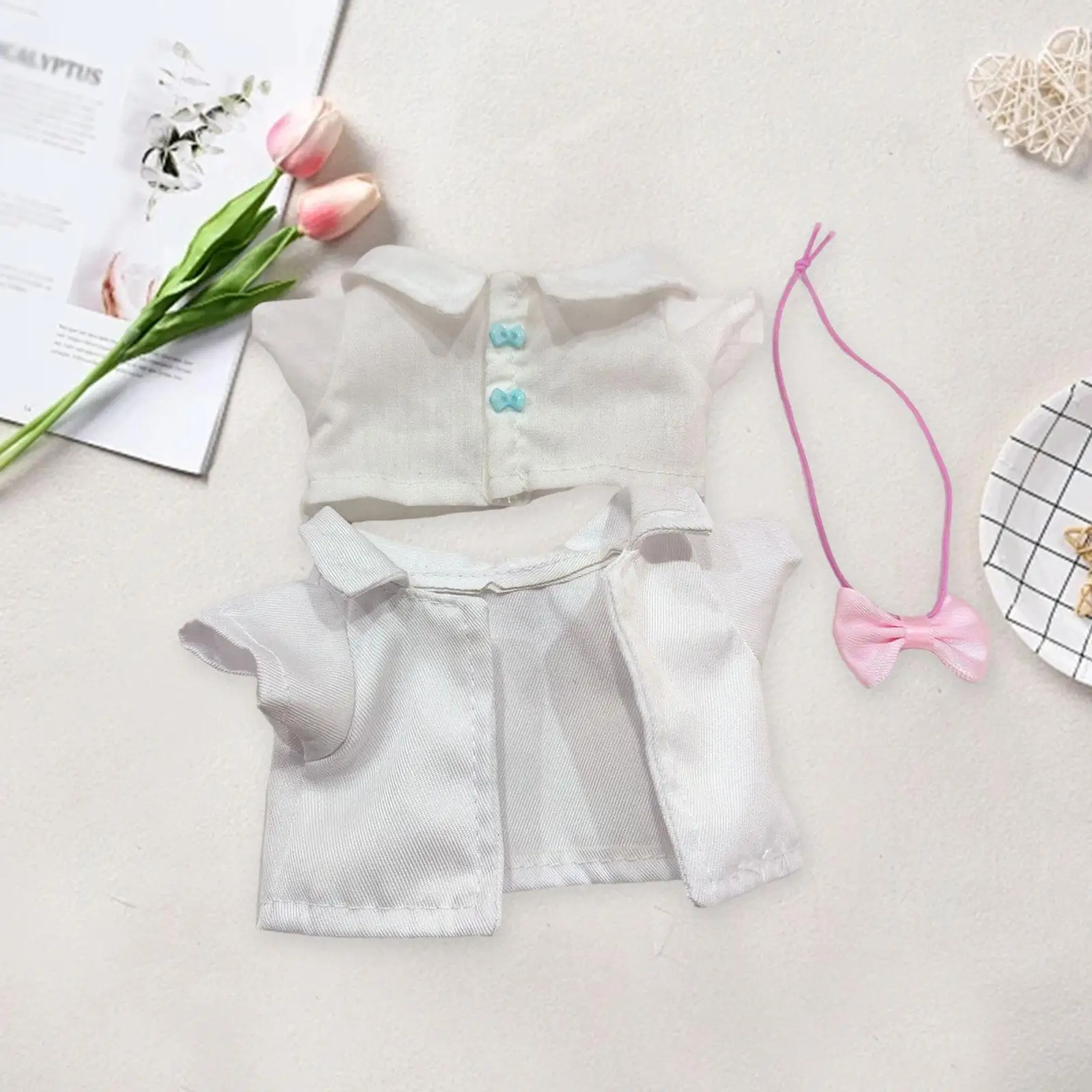 

Рубашка и пальто для кукол из 3 предметов, одежда ручной работы для кукол 15 см, наряд