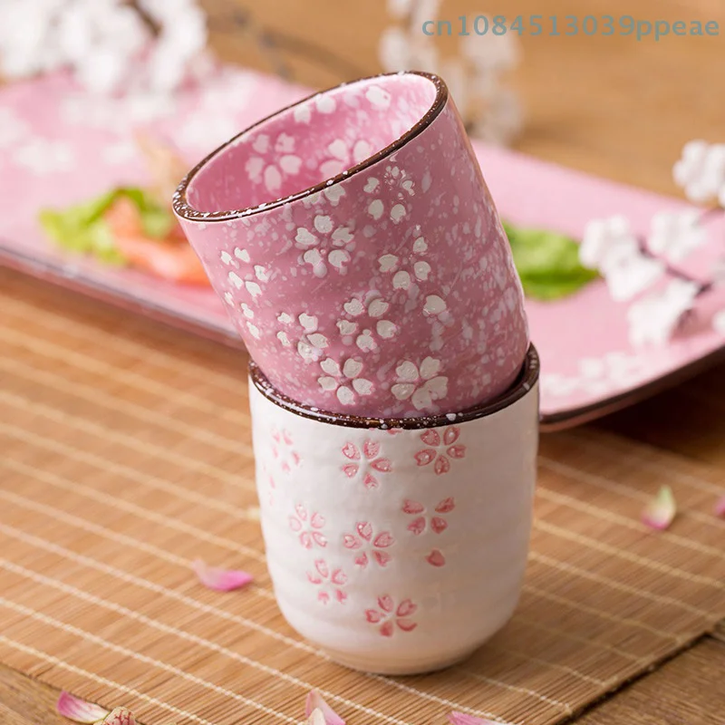 1 Pc Pink/White Japanese-Style Kung Fu Tea Ceramic Underglaze Porcelain Tea Cup Home Owner Sub-Cup Glass Tea Cup