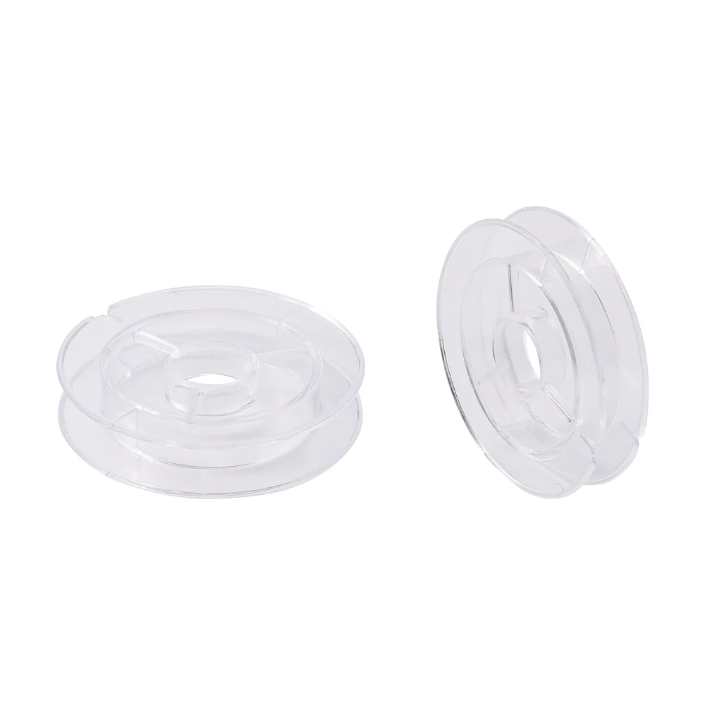 PandaHall 200 Stück Transparente Kunststoffspulen, Radform 50x10mm für Faden, Perlen, Draht, Organisation, Schmuckherstellung und Aufbewahrung – Detail 3