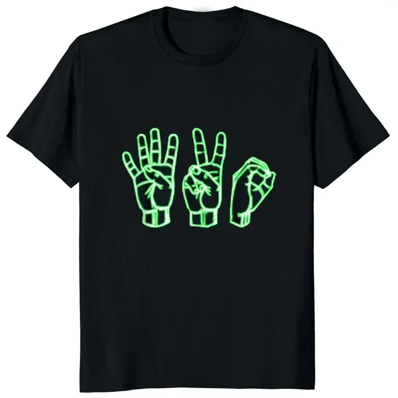 Subtle Stoner Sign Language 420 Basic Fashion Male Tshirts Hipster Soft Tee Funny Humor Gesture Hand Graphic Printed Man T-shirt