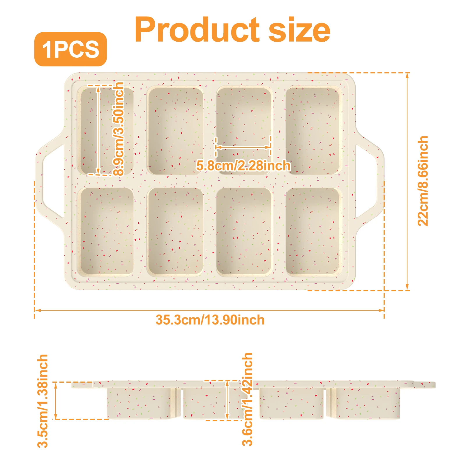 8 Cavities Silicone Mini Bread Loaf Pans Nonstick Muffin Pan with Metal Reinforced Frame Easy Release Mini Loaf Pan for Baking