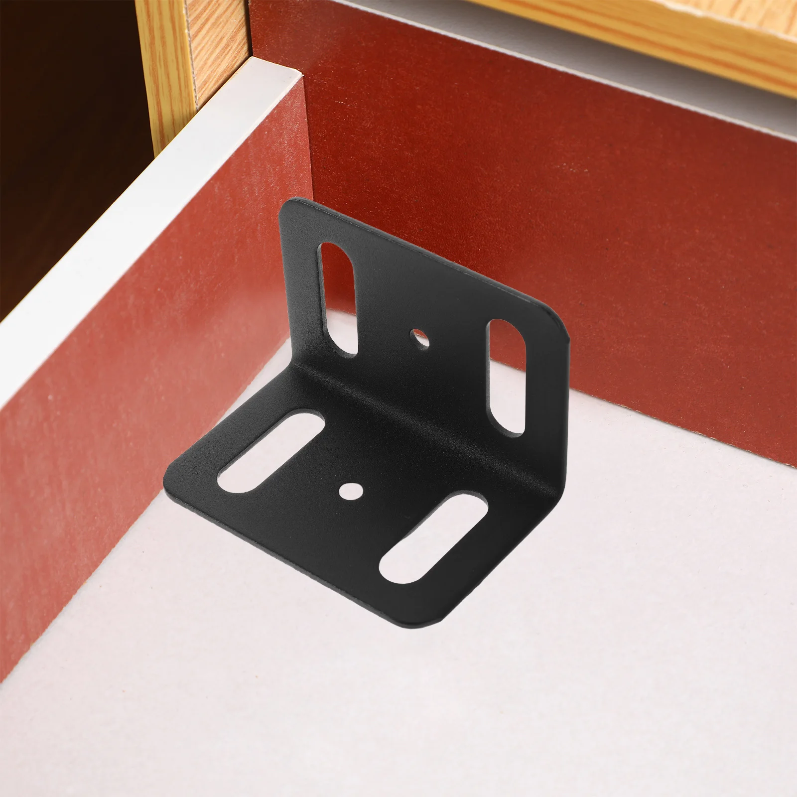 4 pezzi Bretelle angolari Staffe a forma di L in metallo resistente per mobili Rinforzo per mobili Staffe ad angolo retto per ripiani in legno