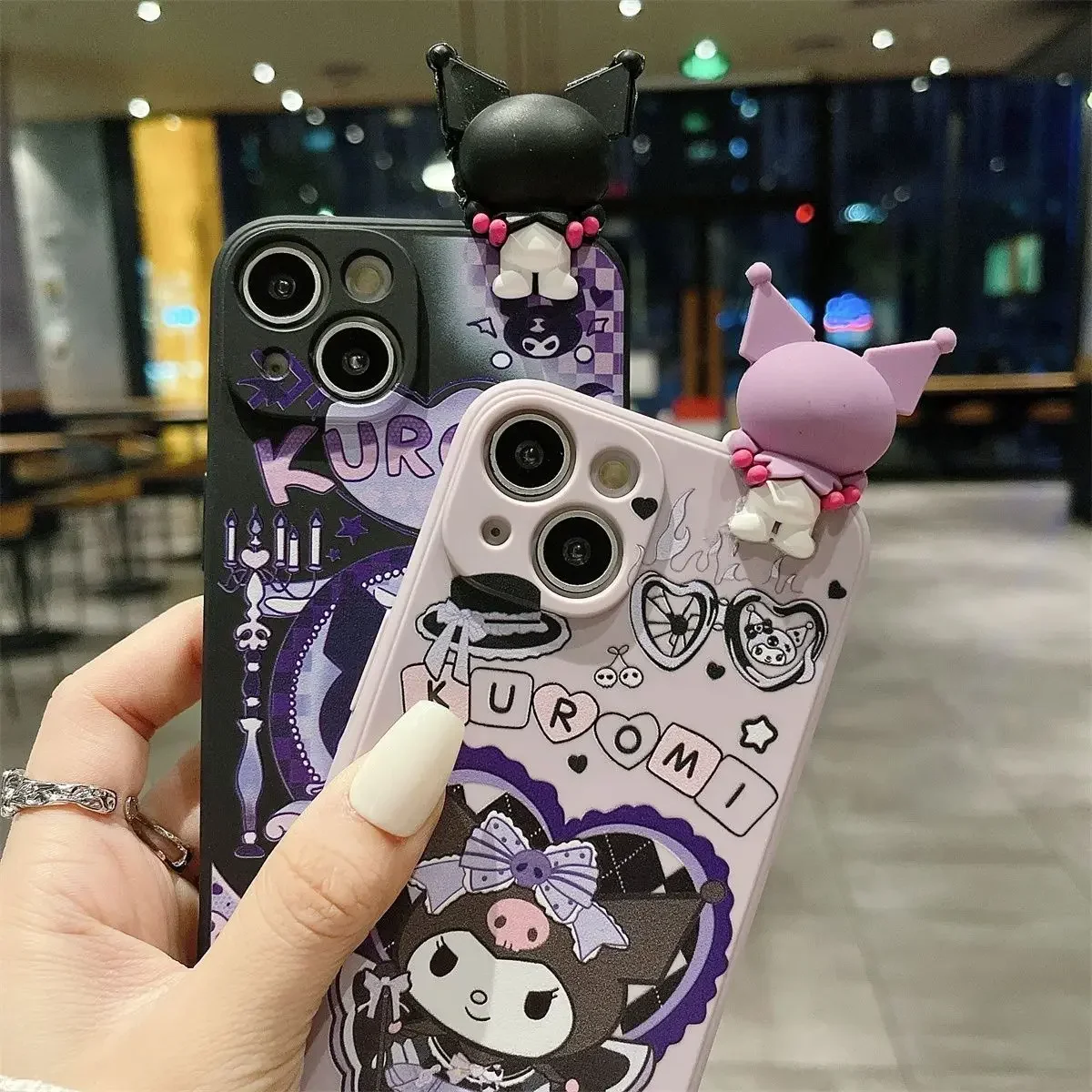 Sanrio Kuromi Cute Phone Cases For iPhone 16 15 14 13 12 11 Pro Max Mini XR XS MAX 8 X 7 SE Plus Anti-drop Soft Silicone Cover