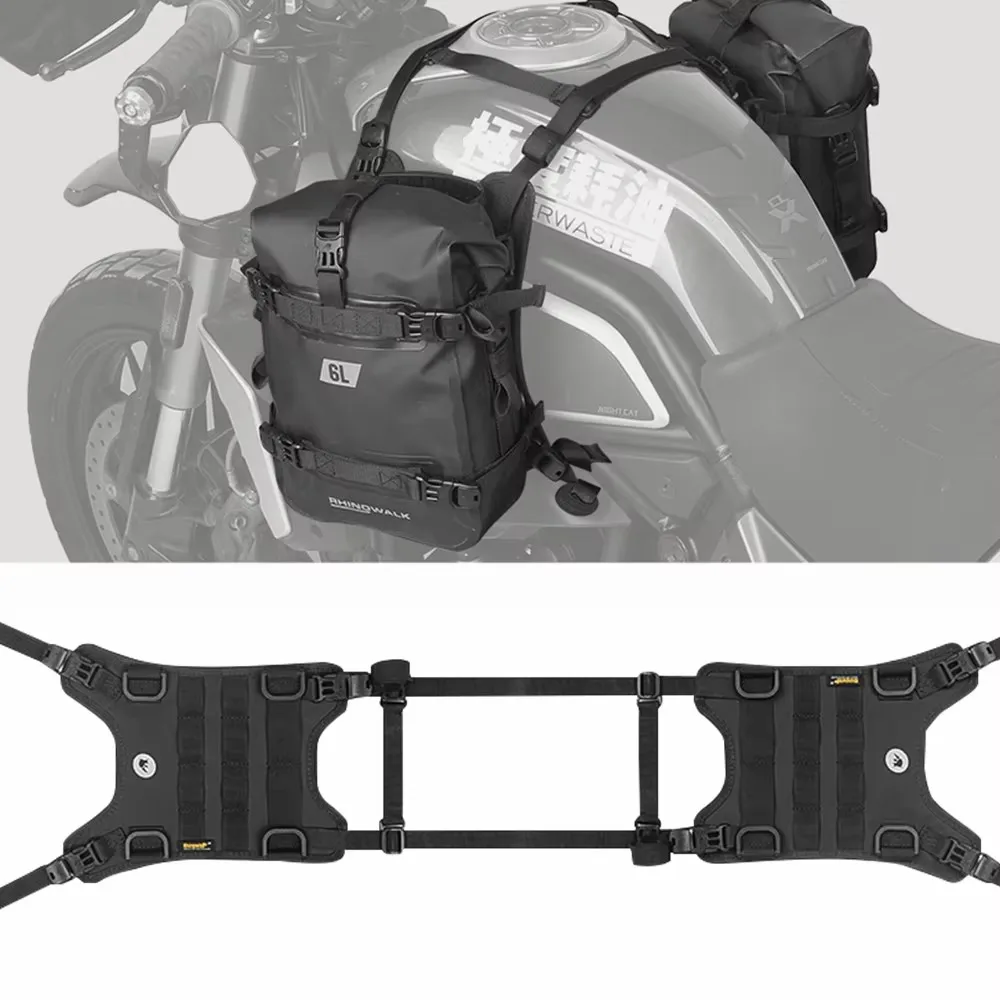 Sac de réservoir de moto, système de suspension latérale, Base de sac latéral de réservoir de moteur, accessoire de moto de voyage en plein air, cadre de pare-chocs, sac de barres de sécurité