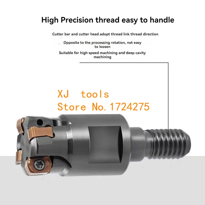 Small Diameter EXN02R Fast Feed Locking Tooth Type Milling Cutter Head Seismic Resistant Milling Cutter Head LNMU0202 Insert