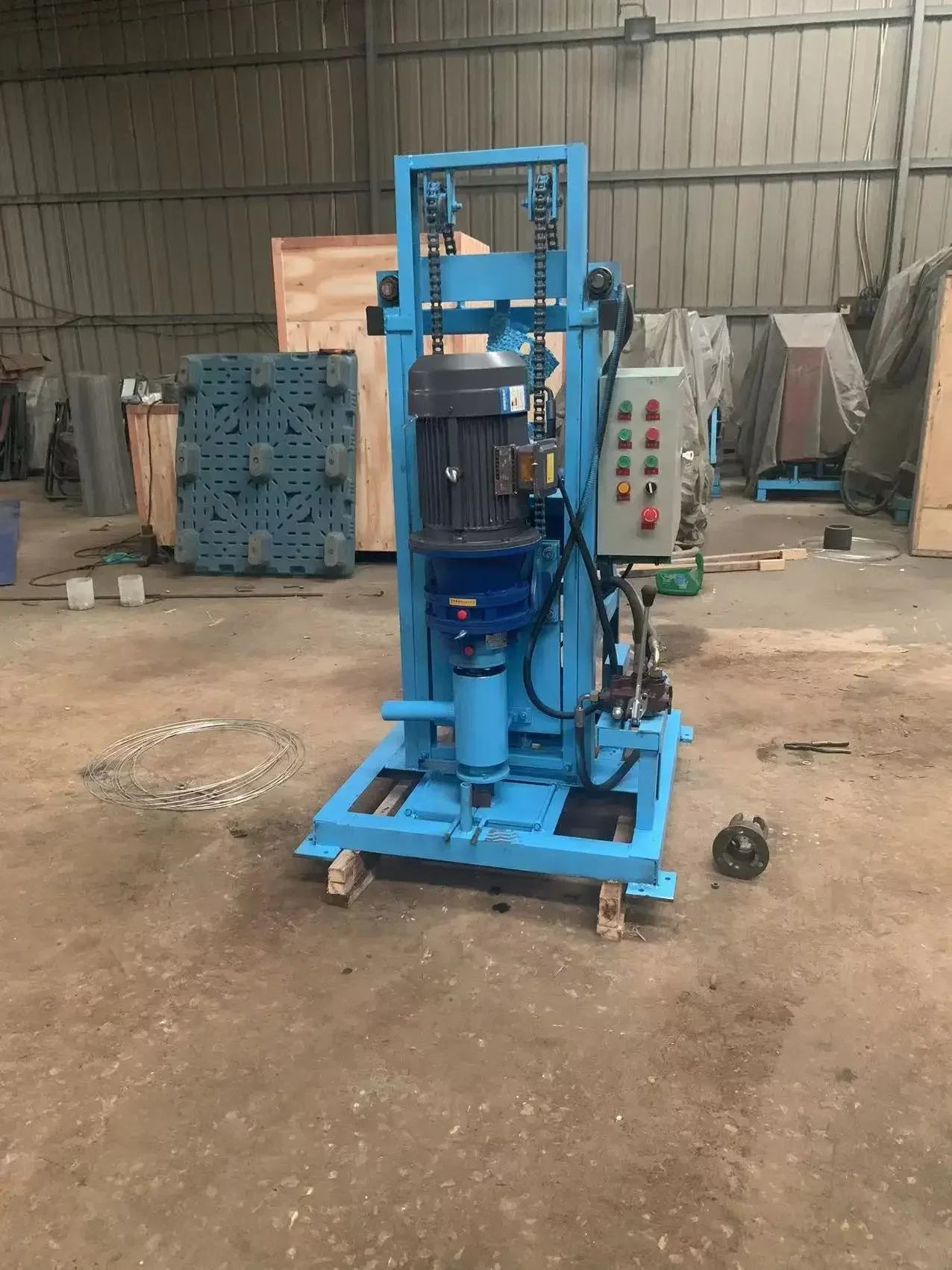 Electric drilling machine hydraulic drilling rig Small household 100m water well rig Hydraulic electric telescopic drilling rig