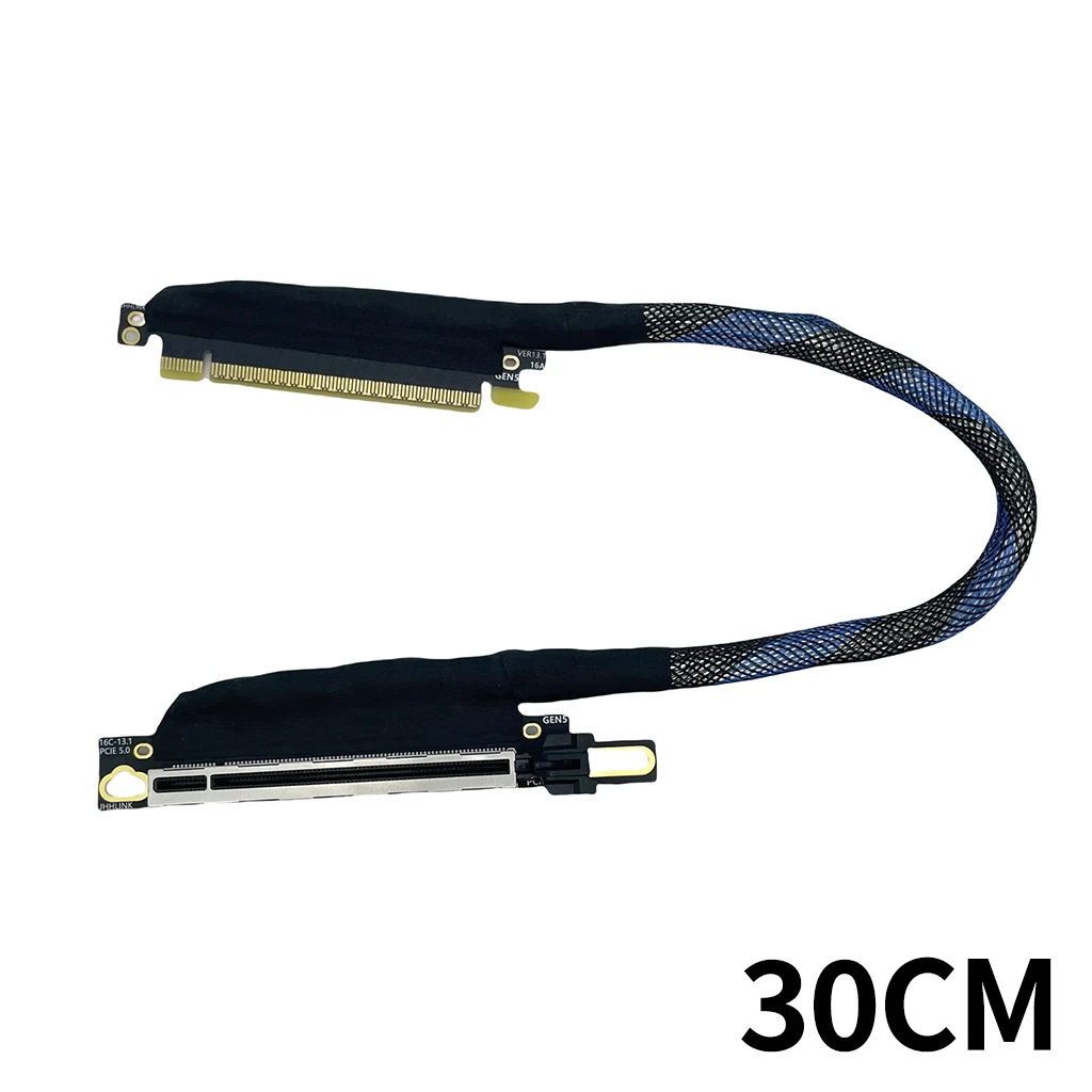 PCIE 5,0 X16 tarjeta gráfica GPU Cable de extensión plateado PCI-E 5,0 X16 GEN5 64GT \ S Cable adaptador Cable de servidor de alta velocidad