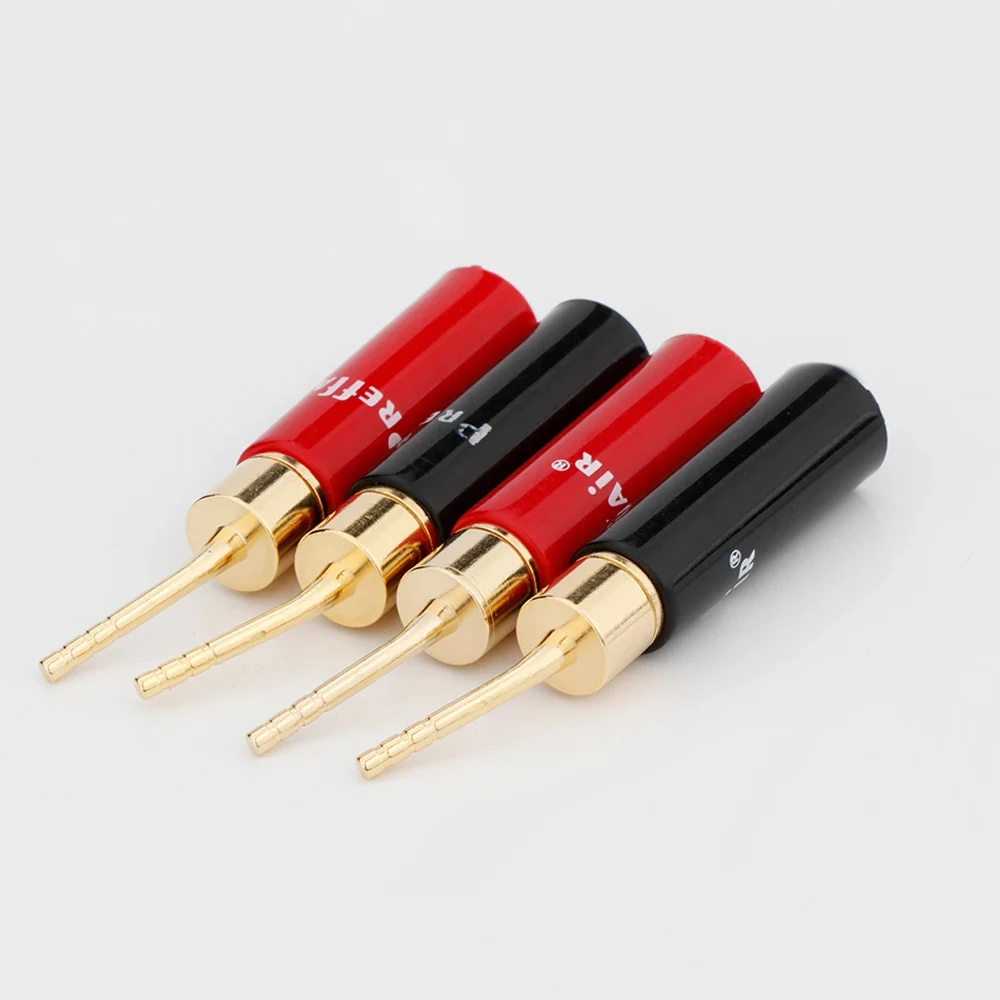 

BA1454 Preffair 24k Gold Plated Hi-Fi Speaker Cable Connector Banana Plug Adaptor DIY Audio Cable Jacks9 (Bent Pin Type)