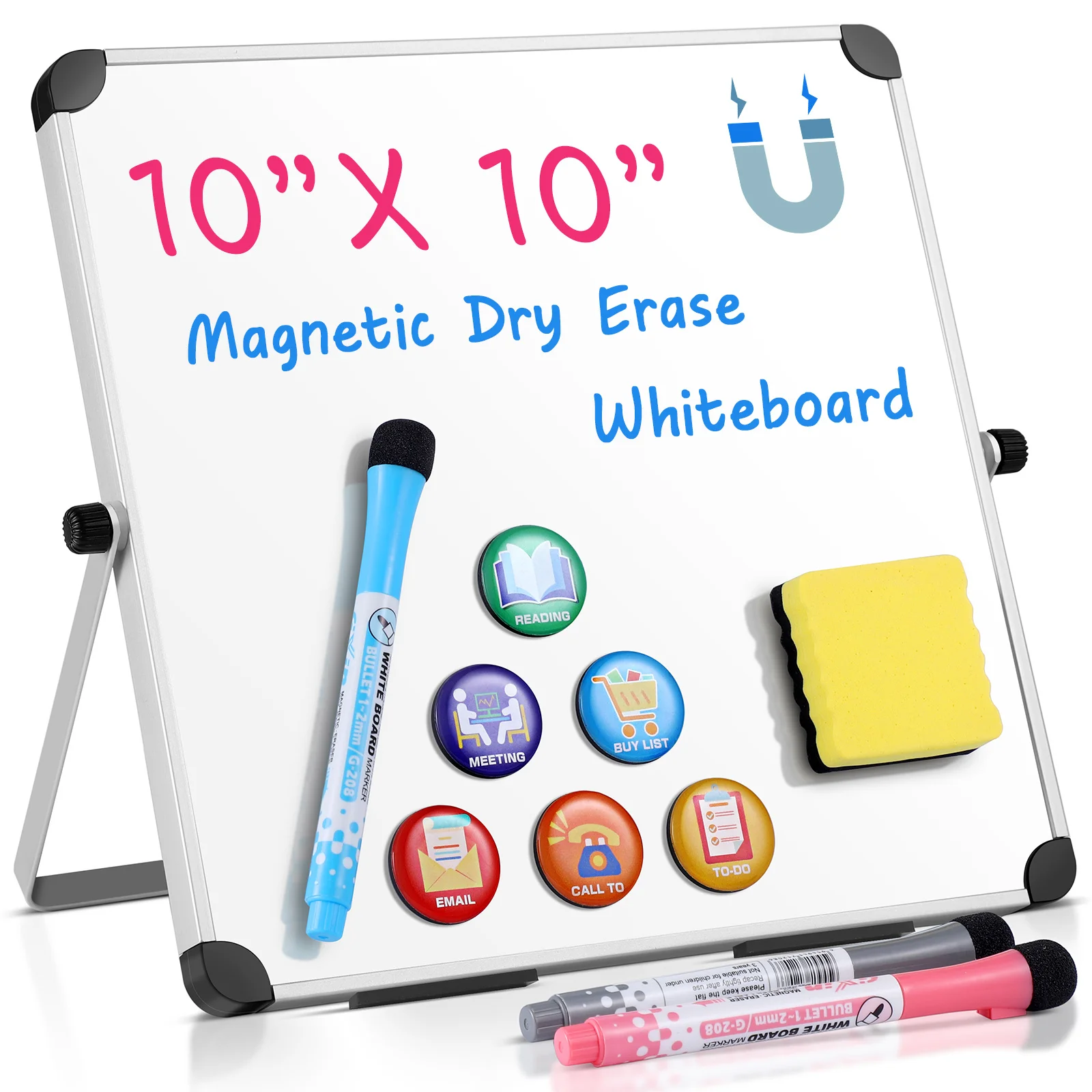 

Double Sided Whiteboard Dry Erase Eraser Home Office for Desk Small Desktop Lap Dry-erase