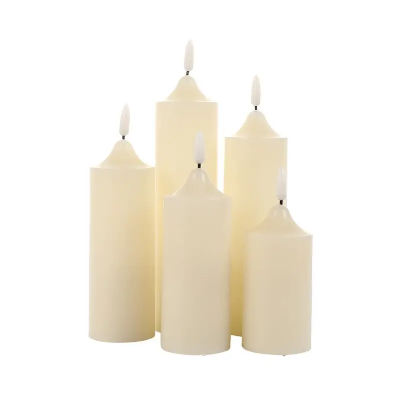 Remote or NOT Remote Pointed LED Pillar Candle 3D Wick Flickering Paraffin Wax Battery operate Candle Cozy Home Table Decoration