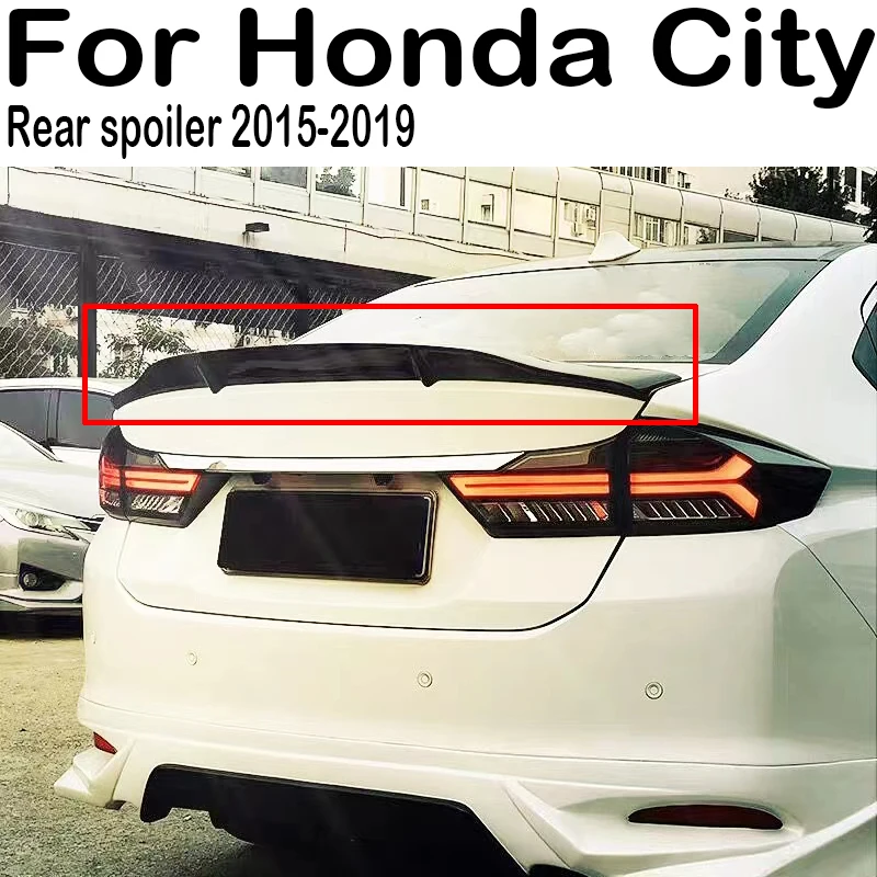 

For 2015 2016 2017 2018 2019 Honda City R Style Car Rear Trunk Lid Boot Car Spoiler Wings Tuning Exterior Accessories