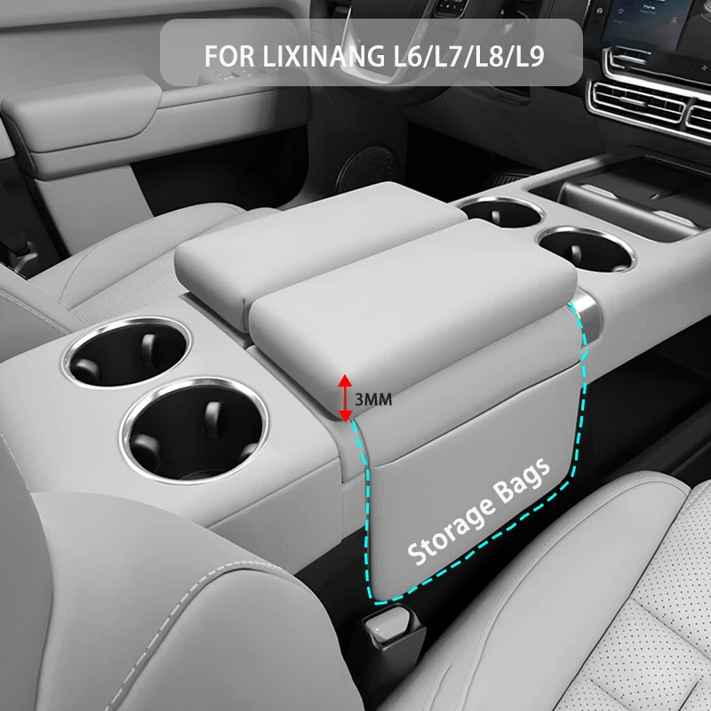 

LiXiang автомобильная подушка подлокотника центральной консоли для авто L6 L7 L8 L8 подлокотник боковая удлинительная подушка с органайзером для салфеток сумки