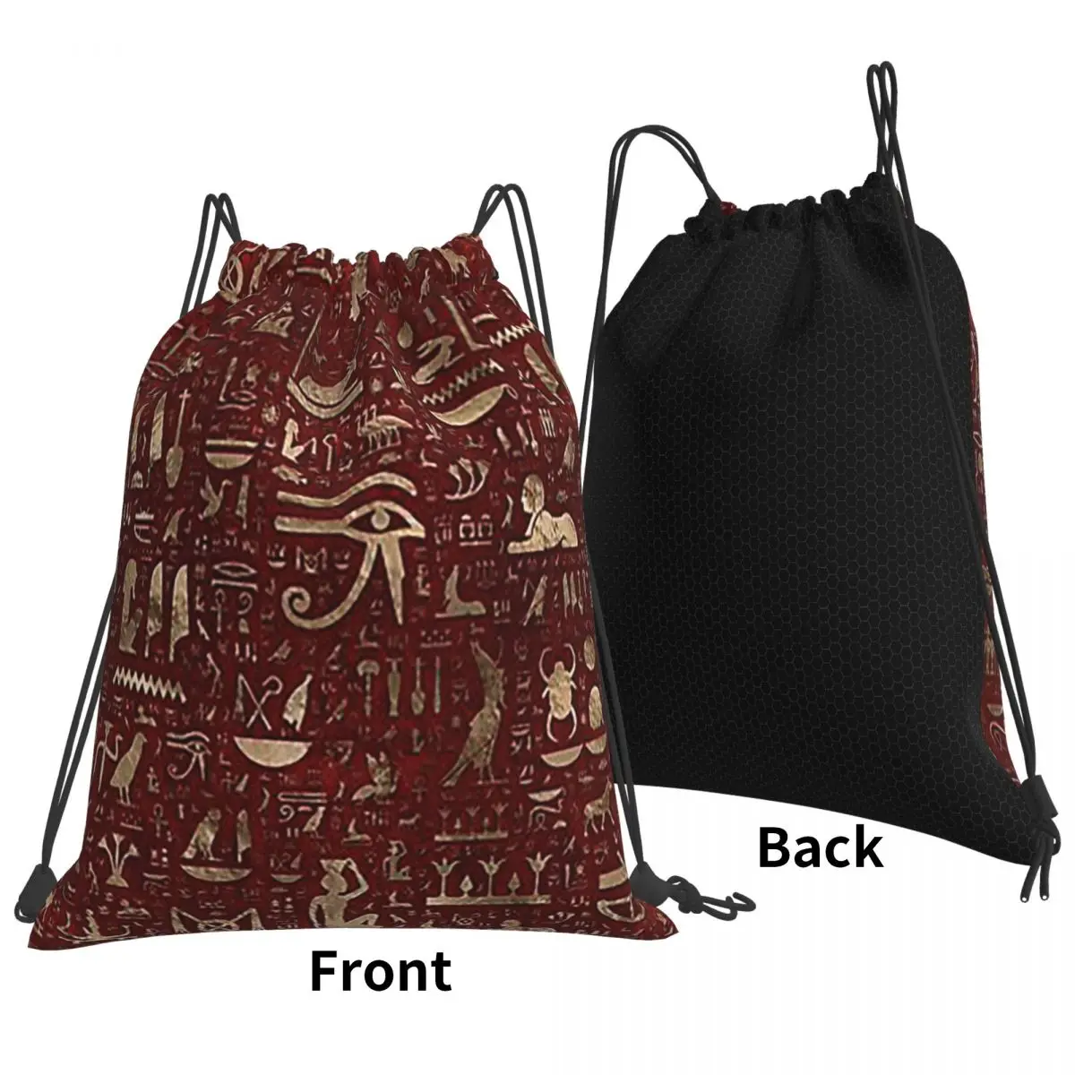 Ancient Egyptian Hieroglyphs Backpacks Multi-function Portable Drawstring Bundle Pocket Sports Bag Book Bags For Travel School