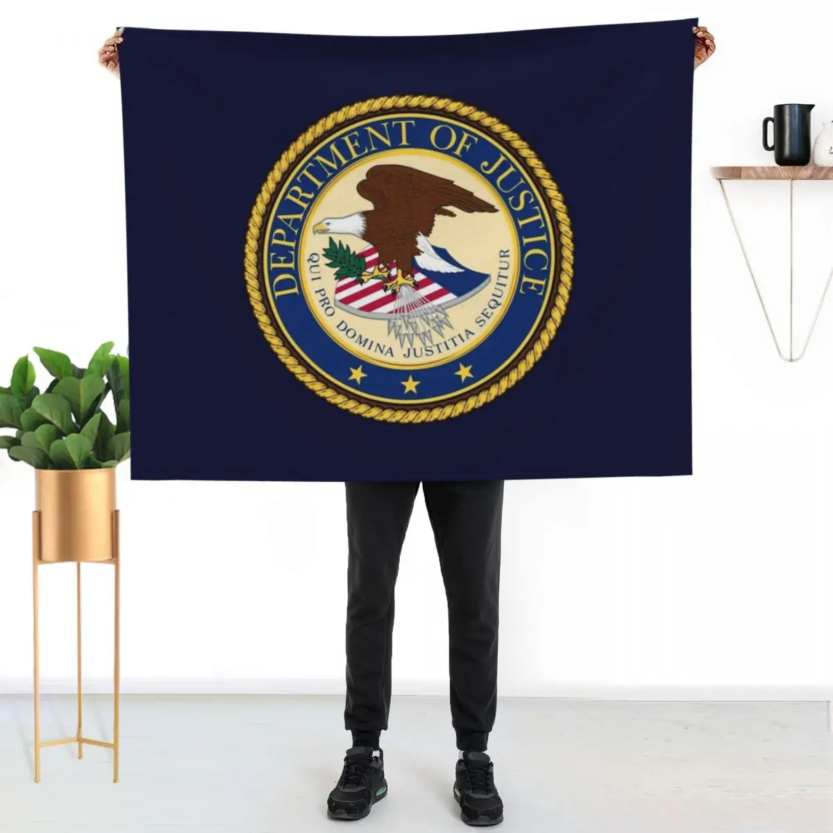 UNITED STATES DEPARTMENT OF JUSTICE DOJ SEAL Throw Blanket Beautifuls Baby Soft Plush Plaid Bed linens Plaid Beach Blankets