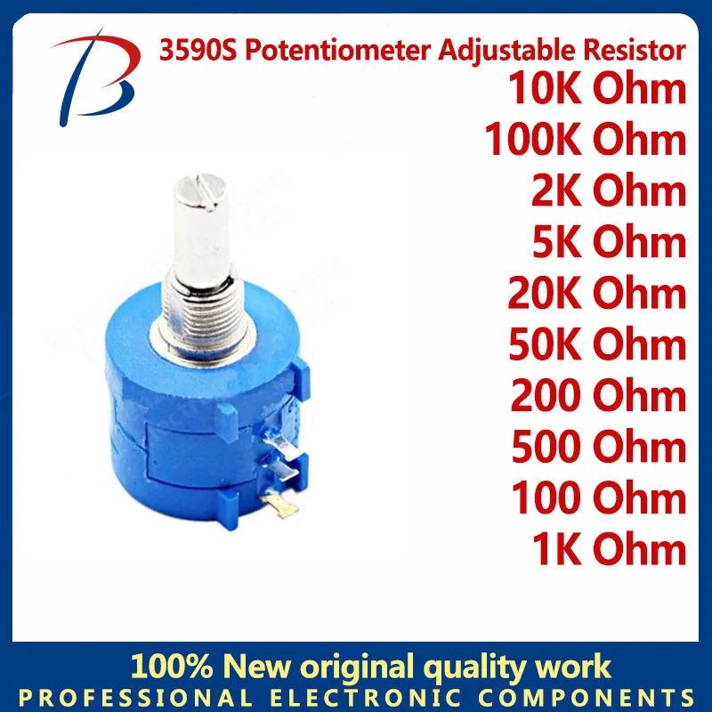 1PCS 1K 2K 5K 10K 20K 50K 100K Ohm Potentiometer Adjustable Resistance 3590 102 202 502 103 3590S-2 3590S Series Resistance