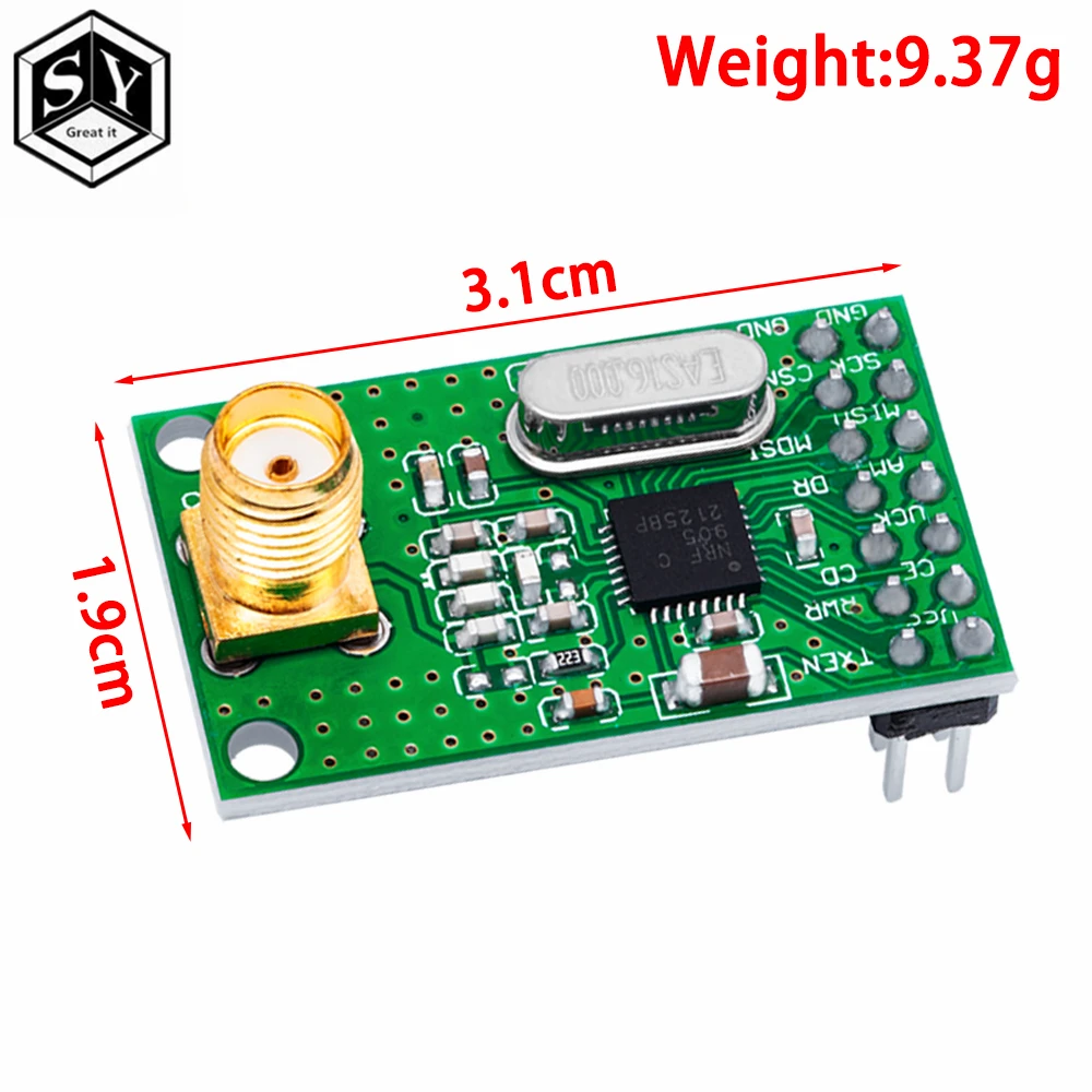 وحدة إرسال واستقبال لاسلكية NRF905 ، لوحة استقبال مع هوائي FSK GMSK ، طاقة منخفضة 433 868 915 ميجا هرتز