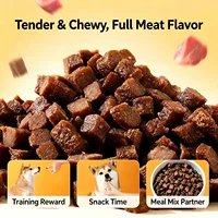 Beef Jerky Dog Treats, Premium Quality Raw Protein Warps for Dogs, Bite-Sized Training Treats & Food Topper, Cat Friendly 4