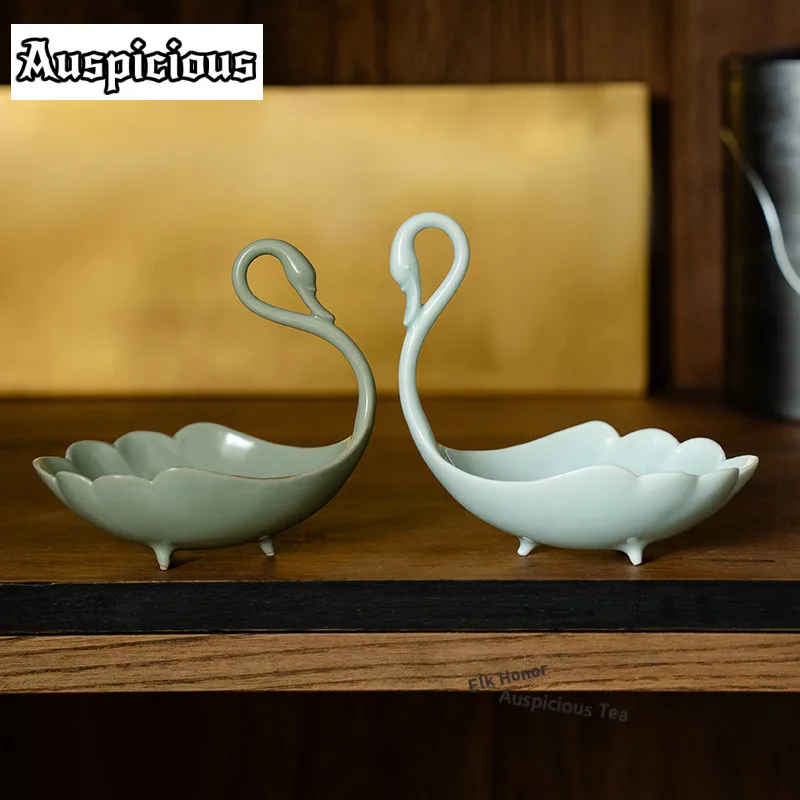 Ru Kiln Swan Incense Holder Ancient Mist Smoking Steamers Incense Burners Consecrate Censer Tableware Accessories Ornaments