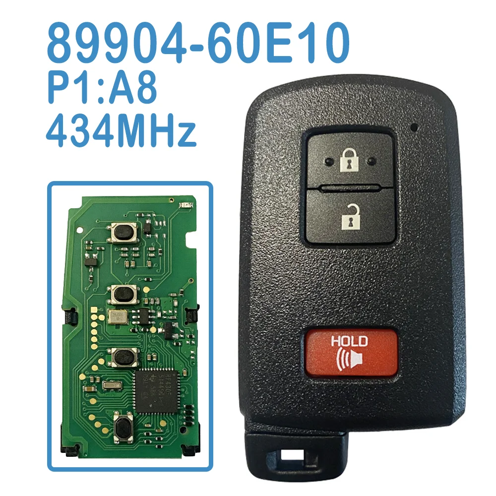 

89904-60E10 Auto Smart Remote BH1EK 434MHz P1:A8 DST-AES Chip 2+1 Buttons Replace Car Key For Toyota Land Cruiser