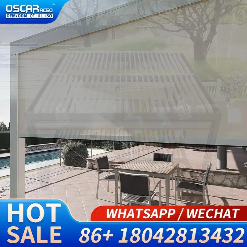 Waterproof Aluminum Motorized  Gazebo with Remote Controller Outdoor Patio Shade for Nature Style Backyard Garden Balcony Pergol