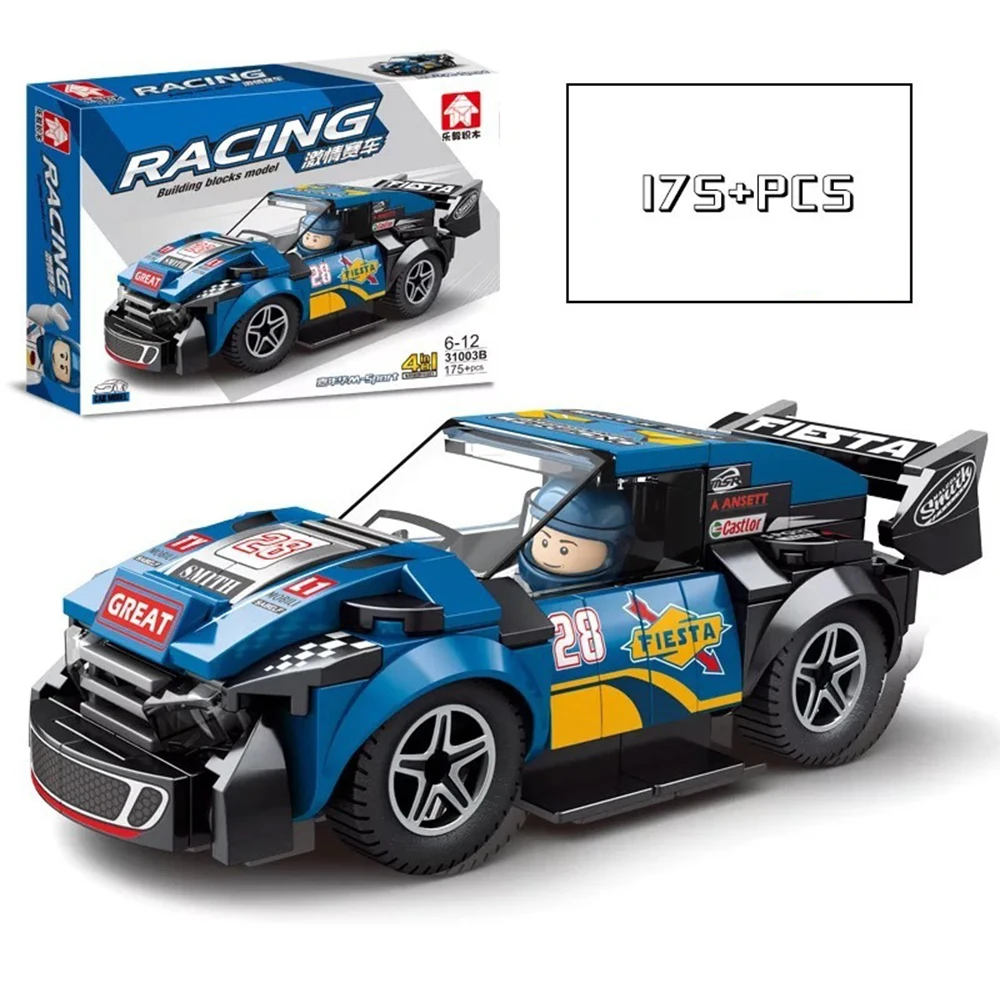 City Racing Car Building Blocks, Speed Sports, Bricks, Classic Rally, Super Racers, Caminhões montados, Brinquedos Kits, Presentes de Aniversário, 4