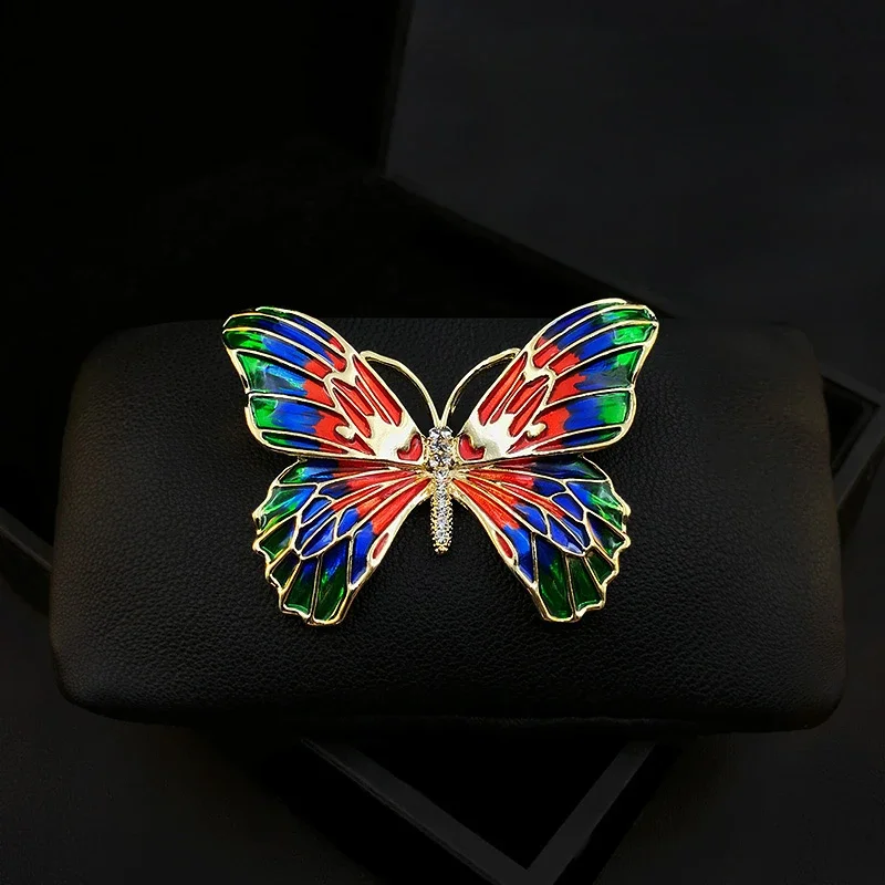 

1209 Luxury Butterfly Brooch Upscale Retro Corsage Women Suit Neckline Insect Enamel Pins Dress Coat Clothes Accessories Jewelry