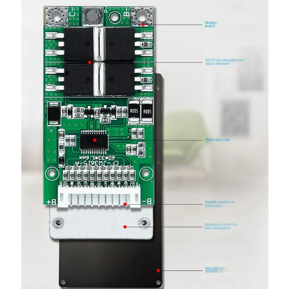 Bms 10S 15A 36V 18650 Lithium Battery Charging Balance Board Public Port Short Circuit Protection for Electric Bike