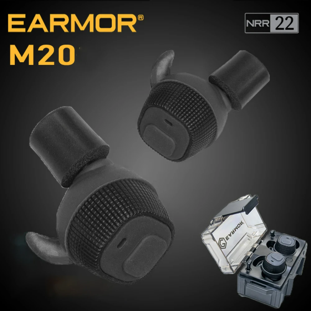 NRR22db EARMOR M20 Electronic Earplugs Headset Anti Noise Ear Plug Electronic Damper Sports Shooting For Wireless Headphones