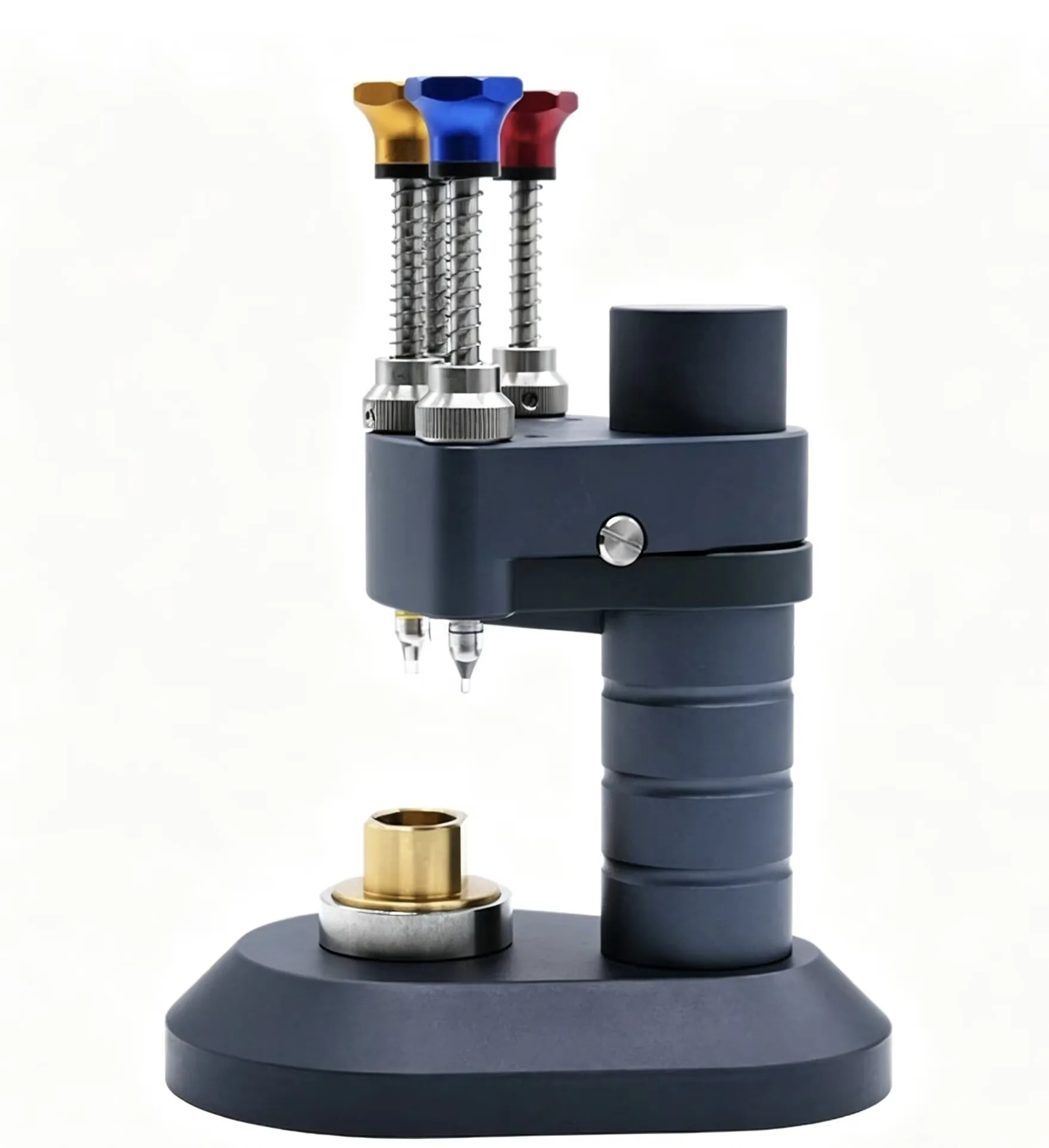 Outils de réparation de montres, machine d'installation de précision à quatre aiguilles, outil d'installation d'aiguilles de mouvement de montre à axe central de haute précision, avec support de mouvement