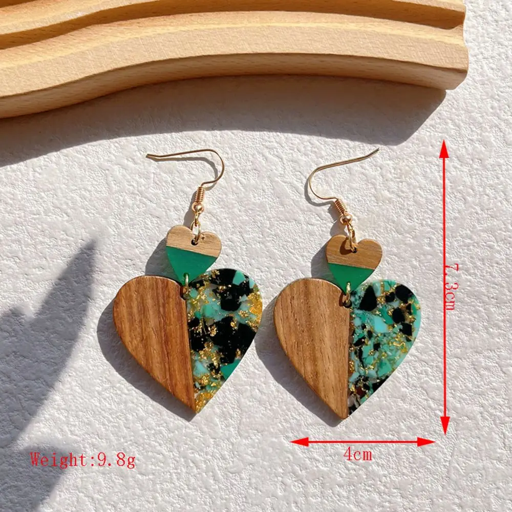 Anting-anting kayu geometris Vintage buatan tangan untuk wanita anting-anting kayu bulat lingkaran cokelat etnik perhiasan 2024