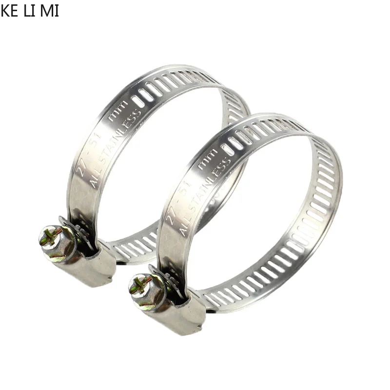 10-Pack High-Quality Metal Fuel Line Pipe Worm Gear Clips Adjustable Stainless Steel Drive Hose Fasteners Clamp