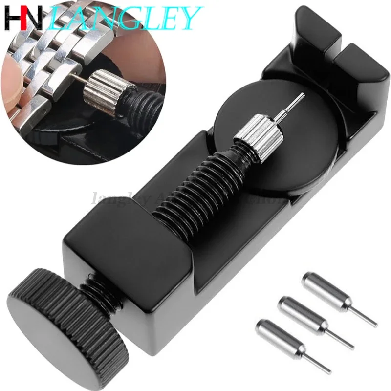 Watch Link Remover Kit Watch Band Removal Tool Watch Sizing Tool Watch Pin Removal Tool with 3 Extra Punch Pins for Watchmakers