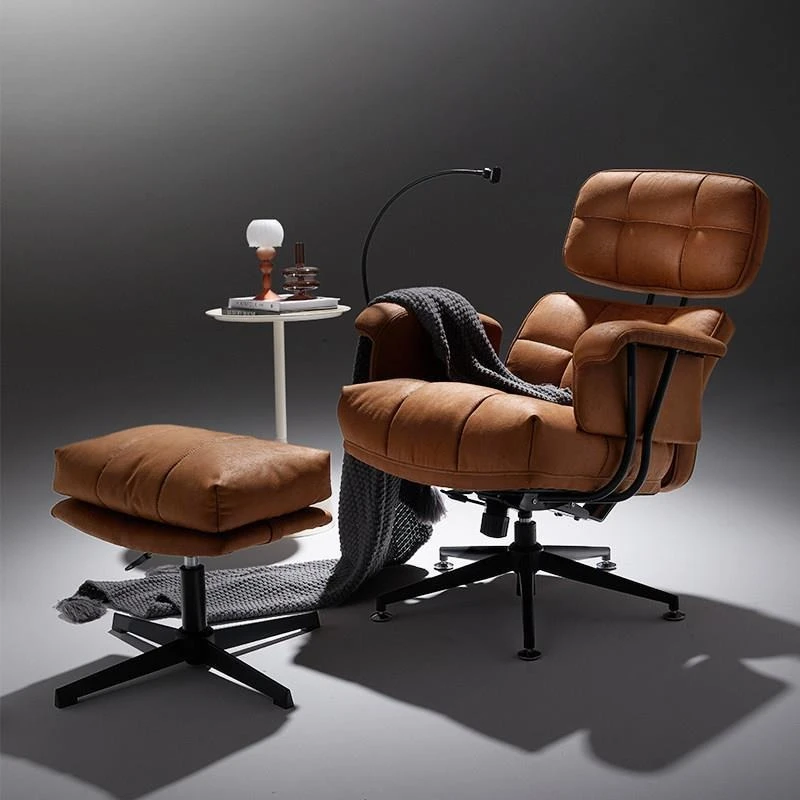Reclining chair single sofa chair Italian leisure chair leather minimalist designer boss  computer