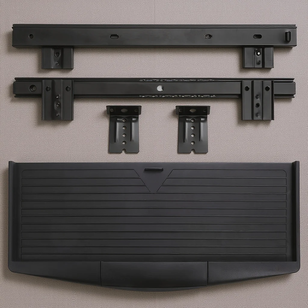 

Desk Keyboard Storage Plate with Pull Out Tray Under Desk Organizer for Computer Keyboard Drawer Style Slide Out Holder