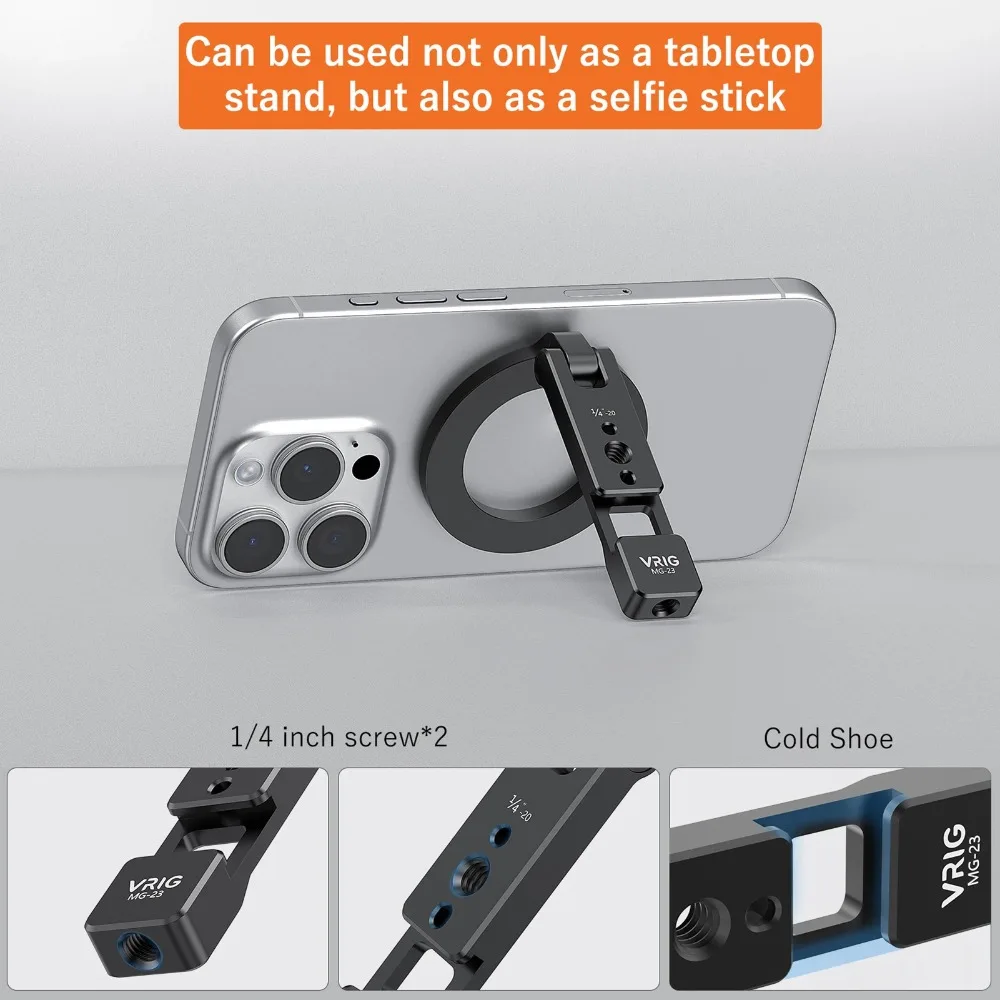 Uchwyt magnetyczny na telefon, składany, mocowany do statywu, uchwyt magnetyczny na biurko, zamiennik dla iPhone 16/15/14/13/12 i telefonów Android