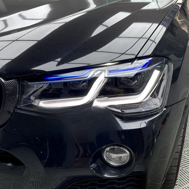 

A PairSuitable For 10-17 BMW X3 Headlight Assembly Modified Thunder F25f26 Upgraded LED Daytime Blue Eyebrow Headlights