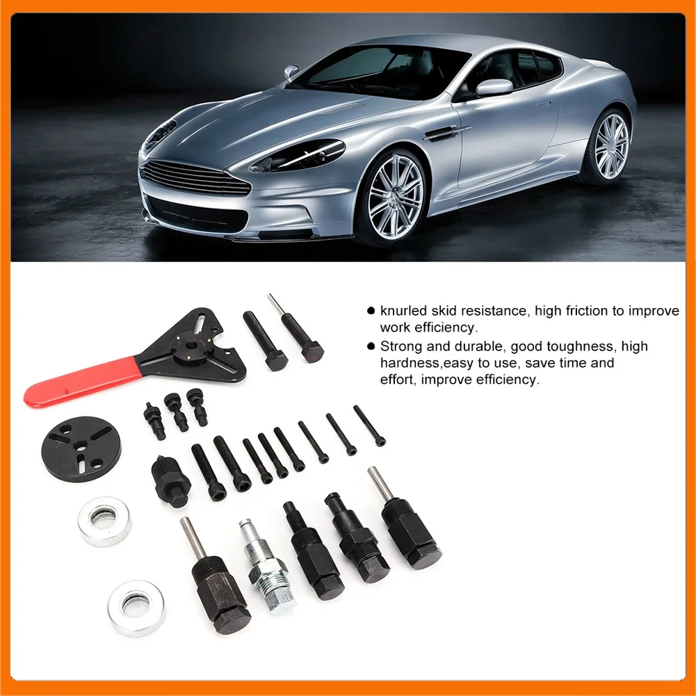 

A/C Compressor Remover Kit A/C Compressor Clutch Remover Puller Tool Kit Hub Puller Auto Tools A/C Compressor Clutch Tool