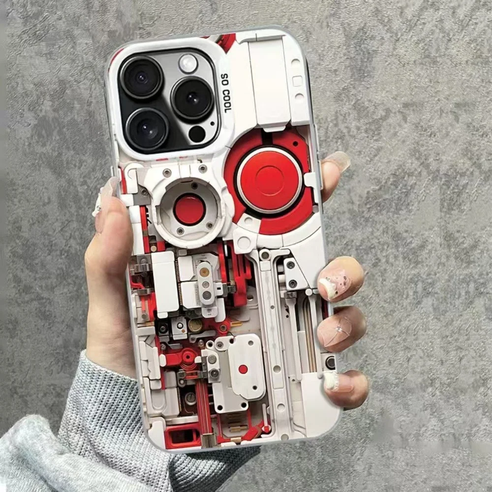 

For iPhone 17 16 15 14 13 12 11 Pro Xs Max Plus Air Mini XR X 17e 16e Mechanical Creative Pattern Shockproof Phone Case Cover